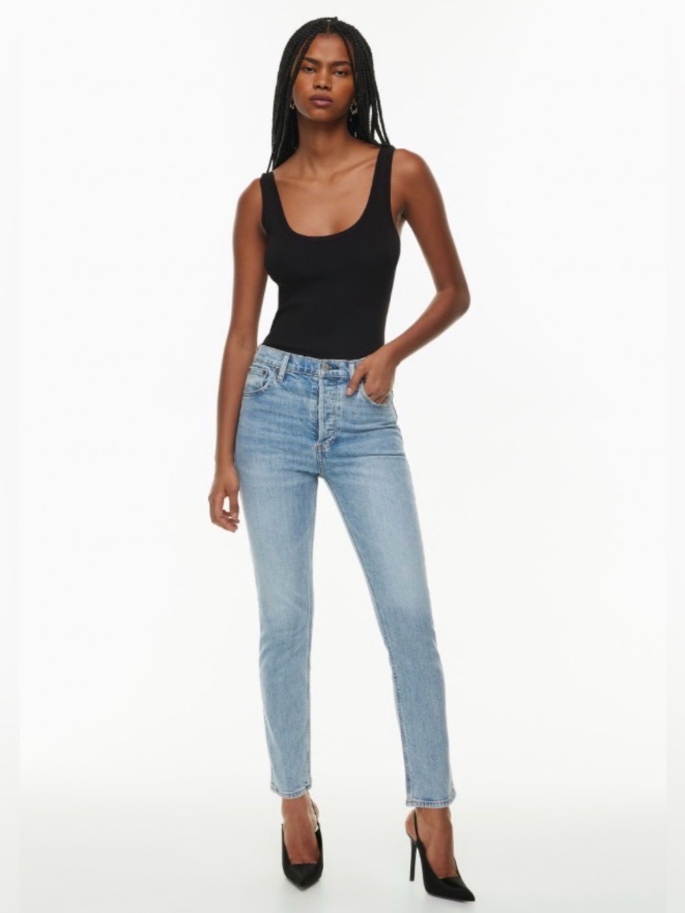 Denim Forum Straight-Leg Jeans in Light Blue
